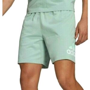 Adidas Mens XL Badge of Sports Logo-Print 7" Drawstring Shorts Hazy Green_Size S